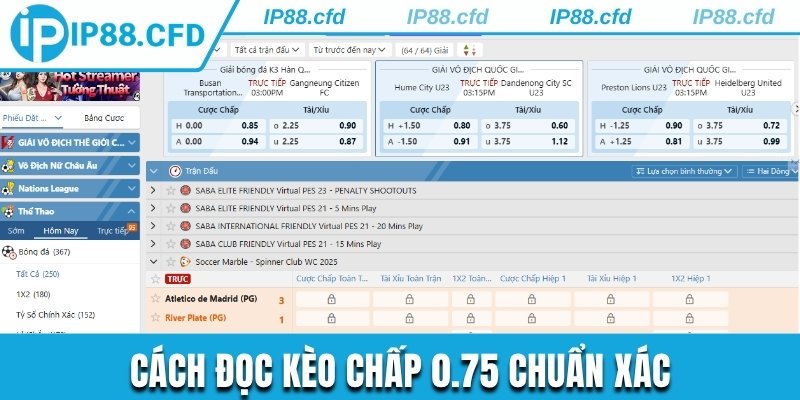 Cách đọc kèo chấp 0.75 chuẩn xác