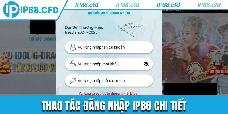 Thao tác đăng nhập IP88 chi tiết